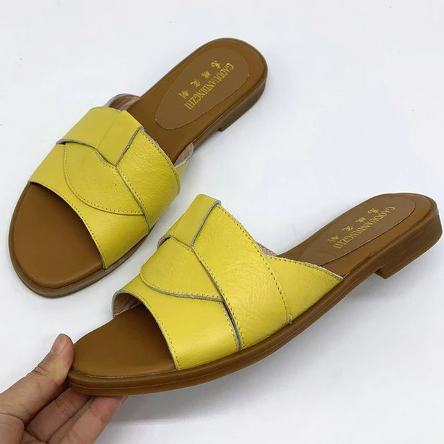 women's leather slippers
